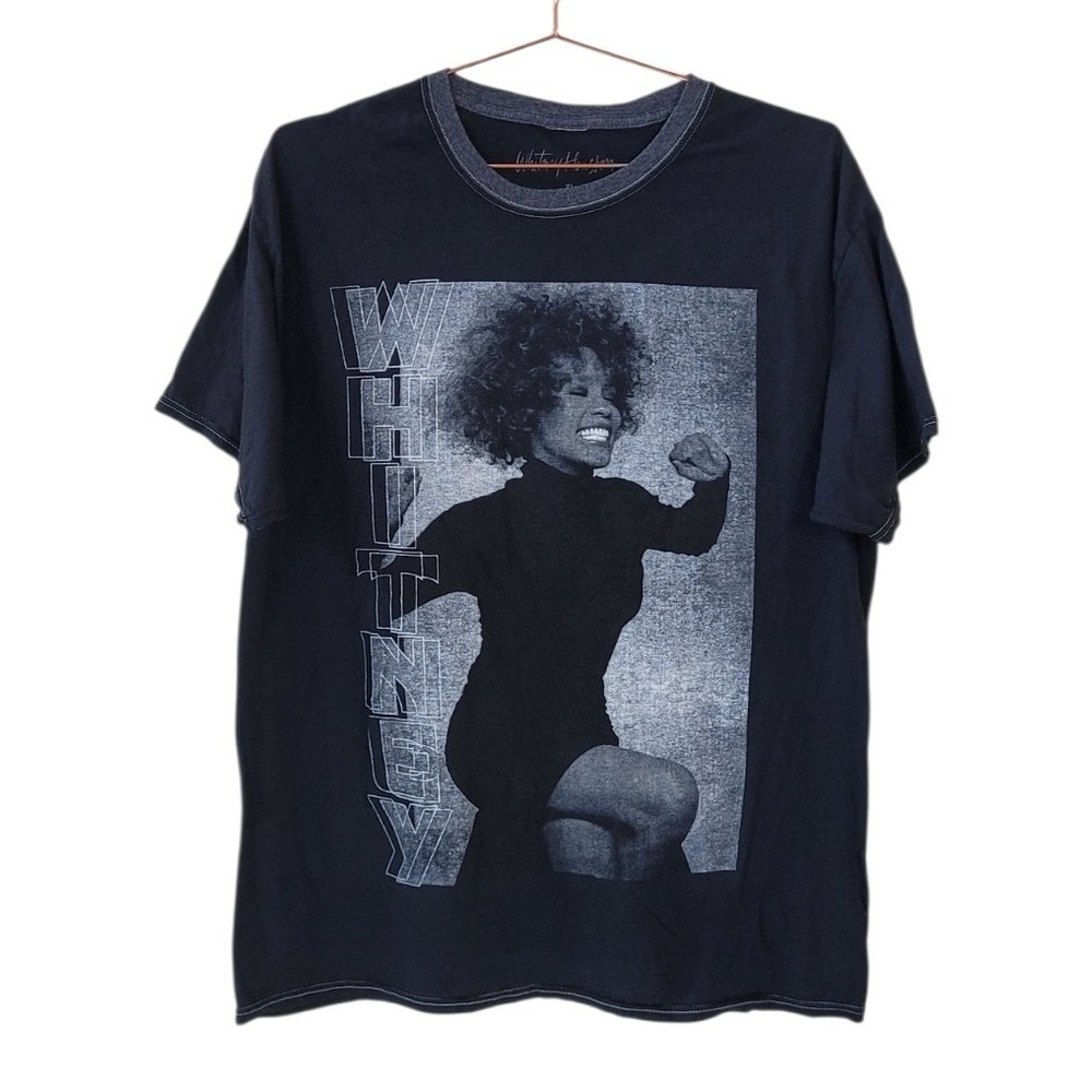 Whitney Houston XL Short Sleeve Contrast Stitching Graphic Shirt Women